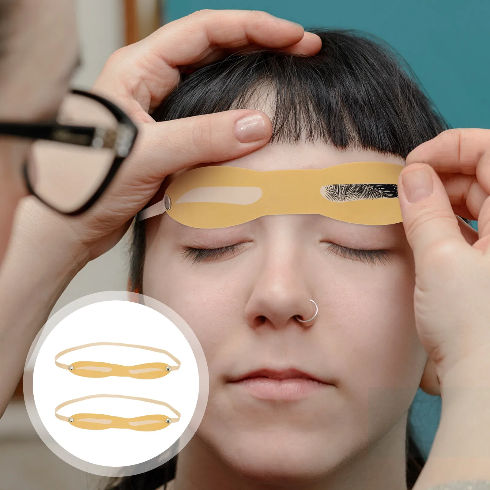 

10Pcs Eyebrow Practice Skin Head-Worn Training Aid Lightweight Reusable Fake Skin Essential for Beginner Eyebrow Makeup Practice