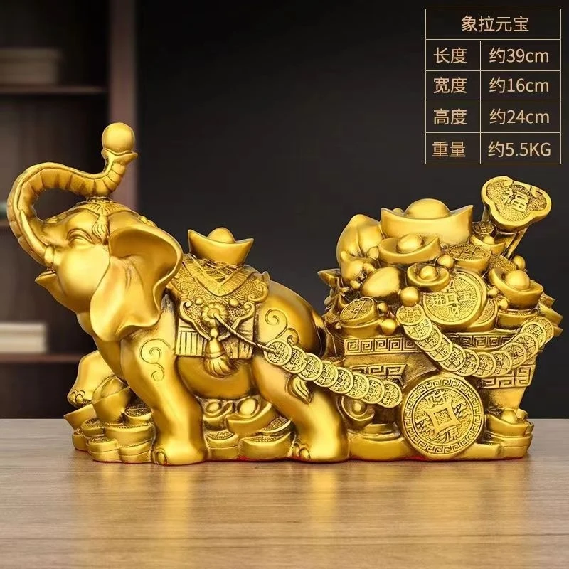 Copper Ornament - Elephant Bringing Wealth, Home Office Decorative Item, Housewarming And Business Opening Decorati