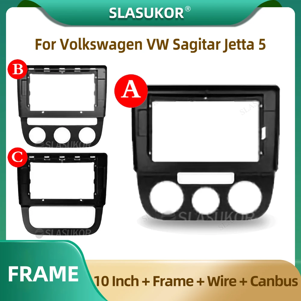 

10 Inch Car Radio Fascia For Volkswagen Jetta 6 2011 - 2018 Video Panel Player Audio Frame Dashboard Mount Kit Frame Wire Suit