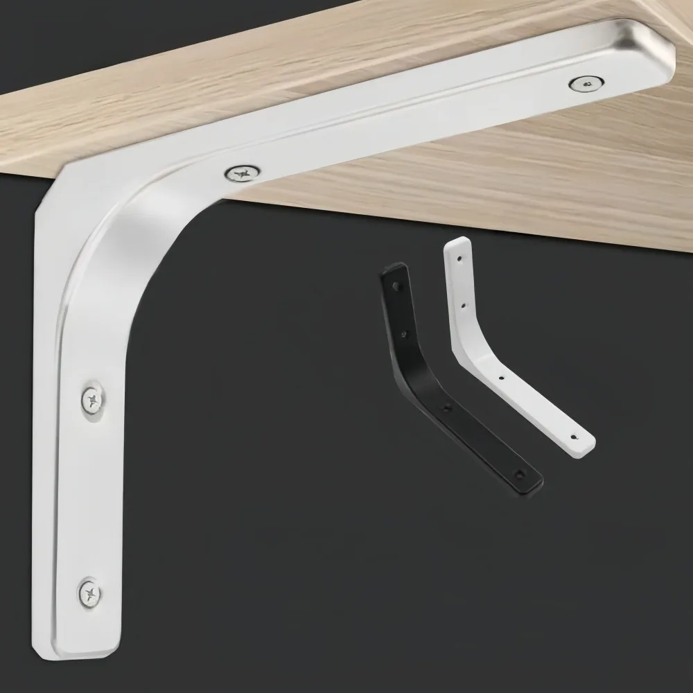 L‑Shape 90° Triangular Support Bracket Stainless Steel Corner Code Load Bearing Wall Mount Bracket Black White Suspended Shelf