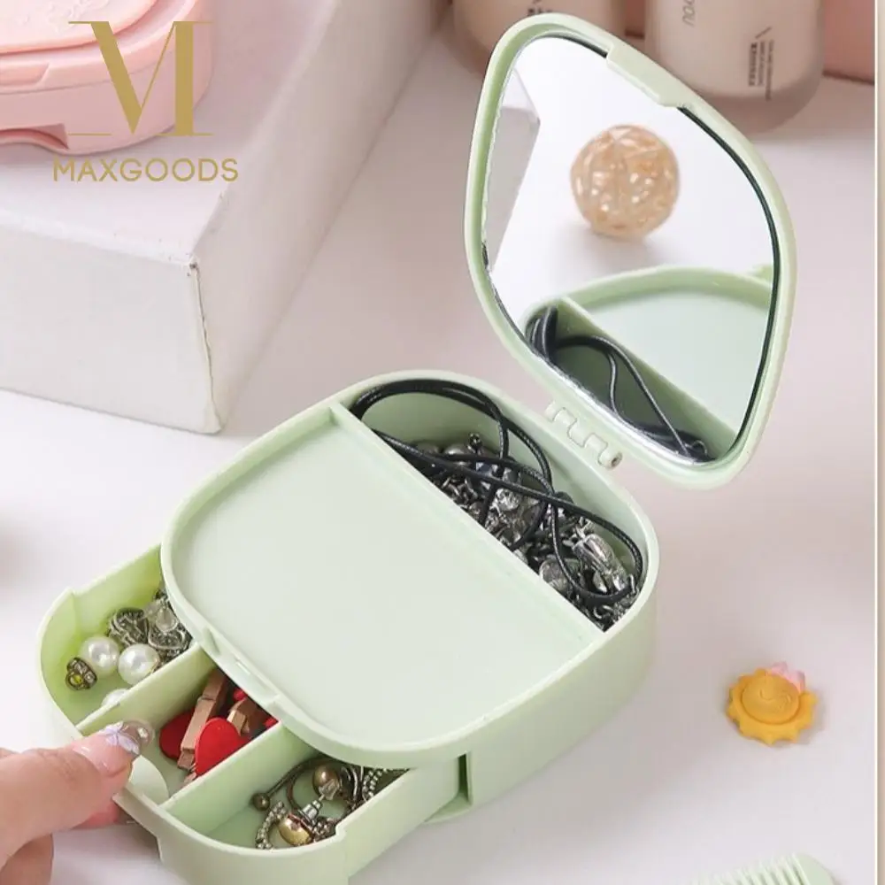 

Модный однотонный ящик для хранения ювелирных колец, косметический органайзер, зеркало высокого разрешения, зеркало для макияжа, удобная расческа для волос