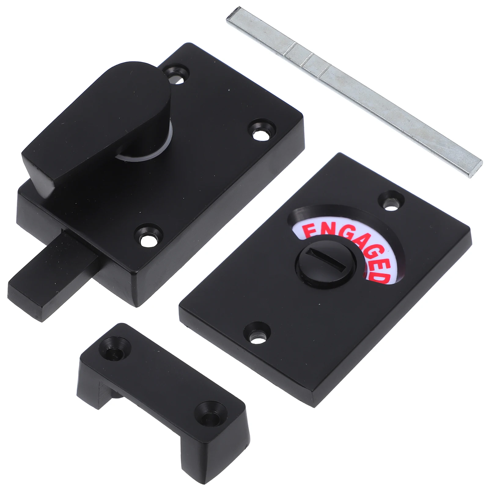

Indicator Door Lock Black Bathroom Stall Latch Partition Vacant Turn Deadbolt Occupied Privacy Easy Install Durability