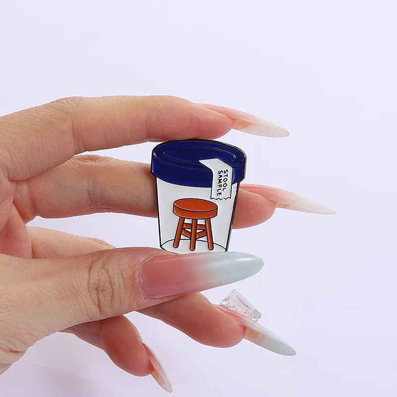 Funny "Stool Sample" Enamel Pin Brooch Medical Humor Pun Badge for Nurses Lab Technicians Denim Jackets view 6