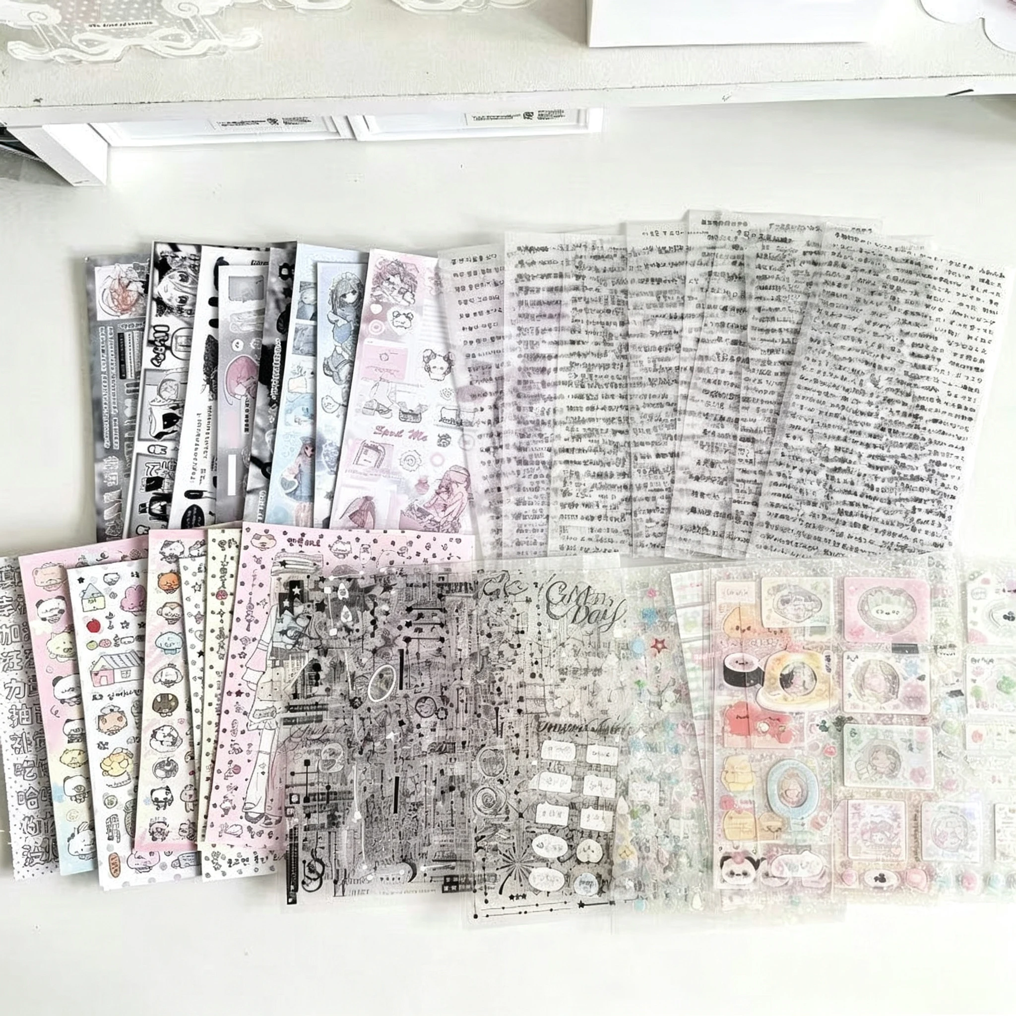 Korean-style Kawaii 42PC Mix Versatile Cute Journal Stickers Full of Girly Hearts Healing Decorative Notebook Stickers Cute Gift