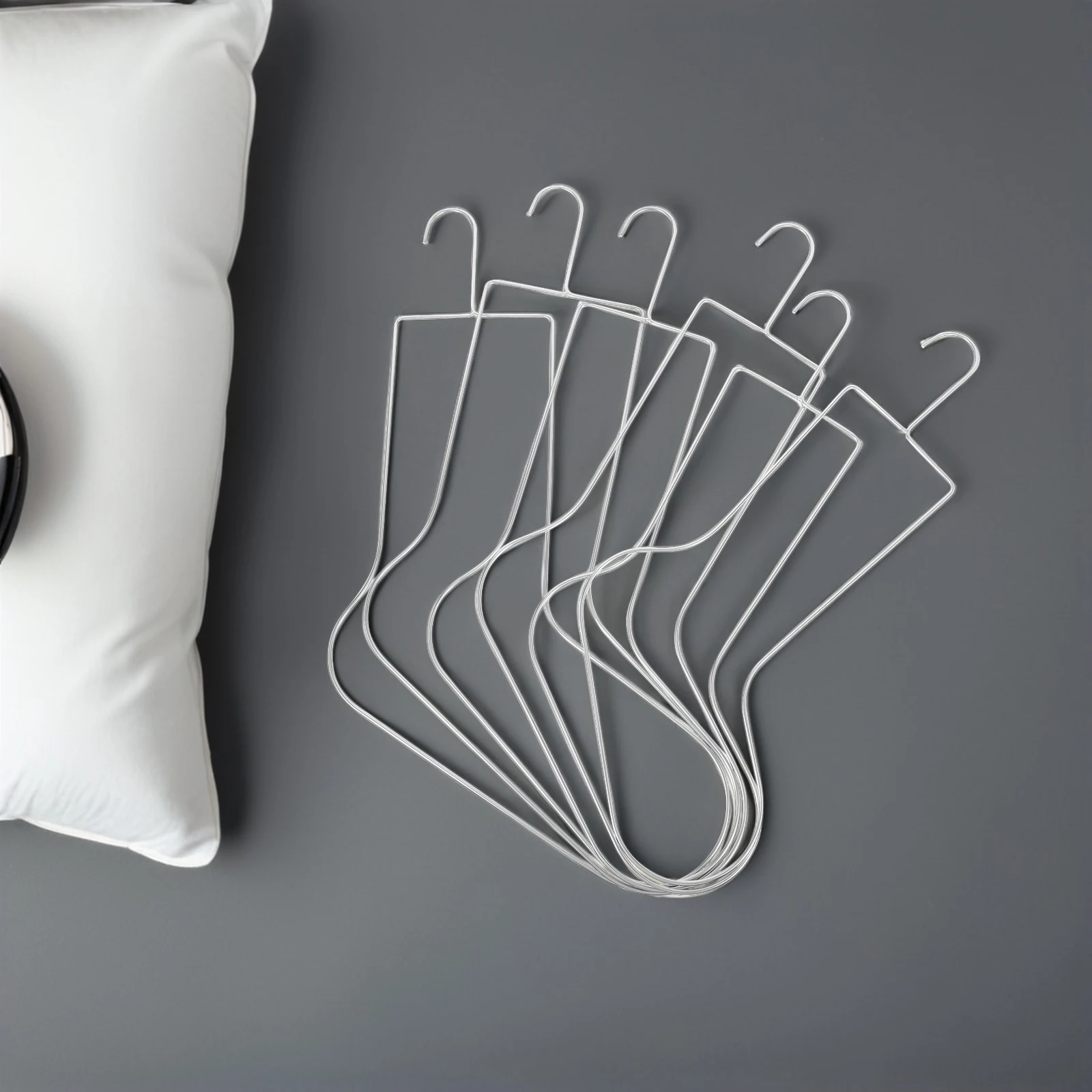 

6pcs Sock Blockers Stainless Steel Sock Stretchers Form Laundry Drying Hanger Rack For Kids Adults Knitting & Crochet Drying