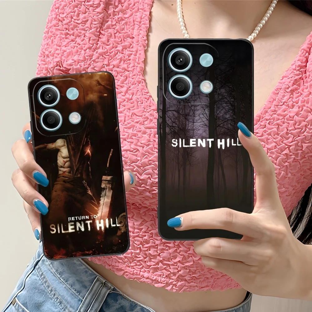 Silent Hill Painting Mobile Cell Phone Case for Xiaomi Redmi Note 13 12 11 10 9 8 7 6 S A Pro Lite Plus 5G Black Cover Shell