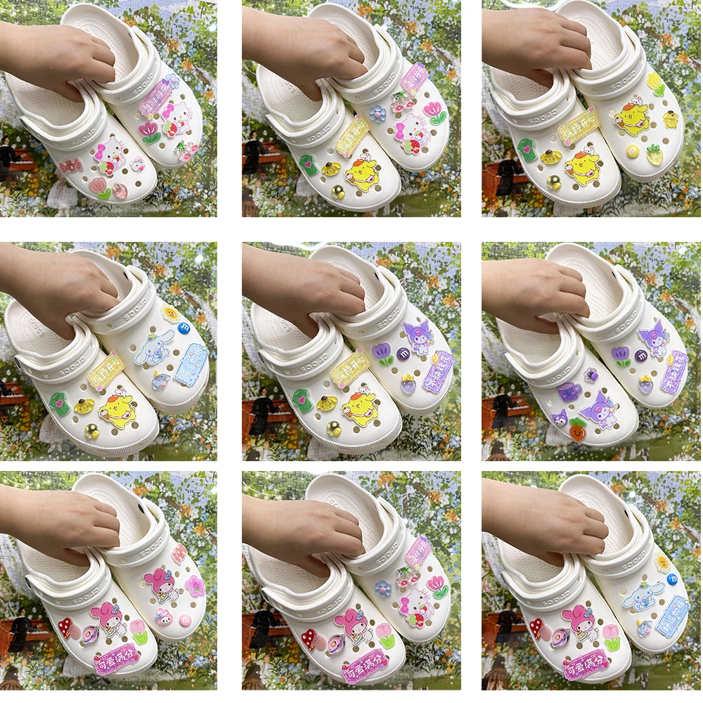 

Sanrio Shoe Buckle Set Diy Shoe Upper Decoration Accessories Kawaii Kulomi Souvenirs Children's Toys Gifts Wholesale