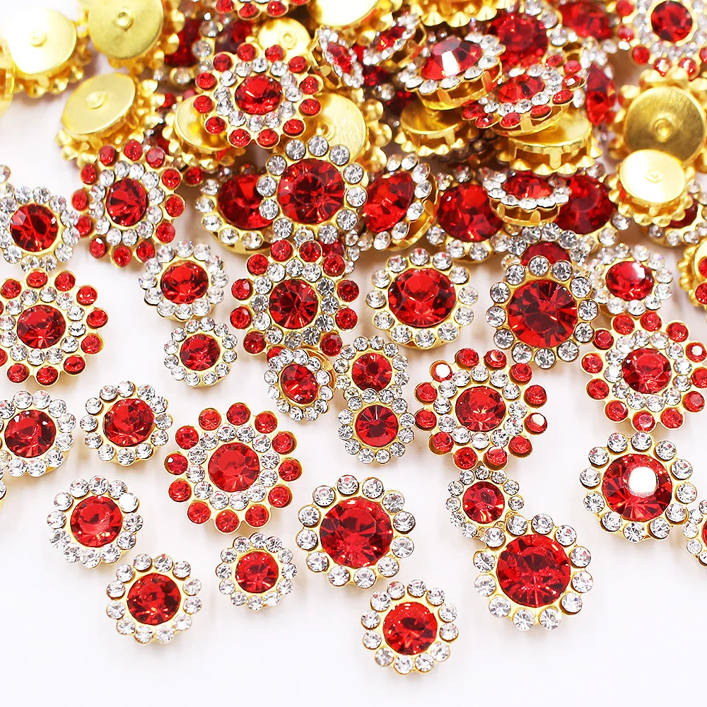 100 Stück Blumen-Strasssteine zum Aufnähen, glänzende Kristalle, Besatz von Glassteinen, Perlen, Knöpfen, Basteln, Nähen, Strasssteine für Kleidung, Dekoration – Detail 6