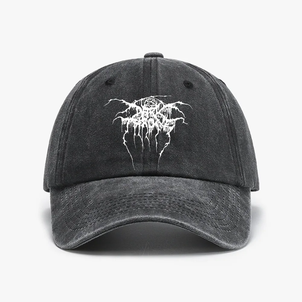 

Darkthrone True Norwegian Baseball Cap Black Metal casual Gym Washed Hip Hop Hats Male Vintage style Washed Soft top denim hat