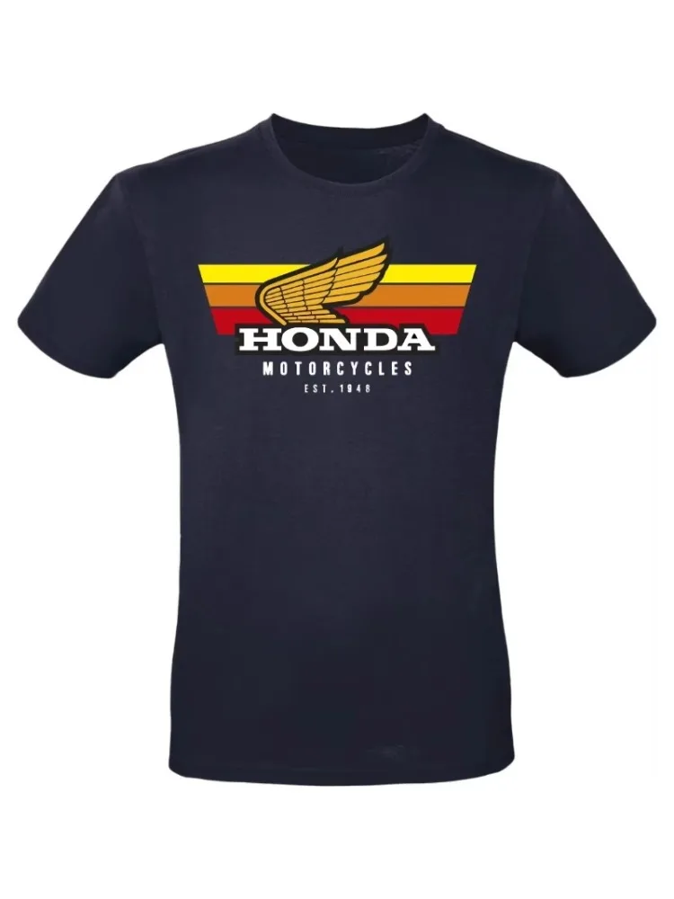 Honda 2025 nieuwe motorrijder vintage stijl patroon scooter T-shirt heren en dames casual comfort motorfiets korte mouw top - afbeelding 2