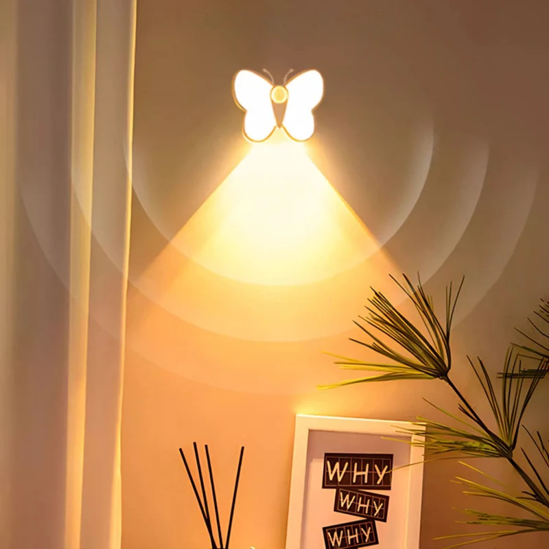 1PC/2PCS，LED Night Light, USB Rechargeable, Three Light Colors, Smart Motion Sensor—Perfect for the Living Room and Bedroom