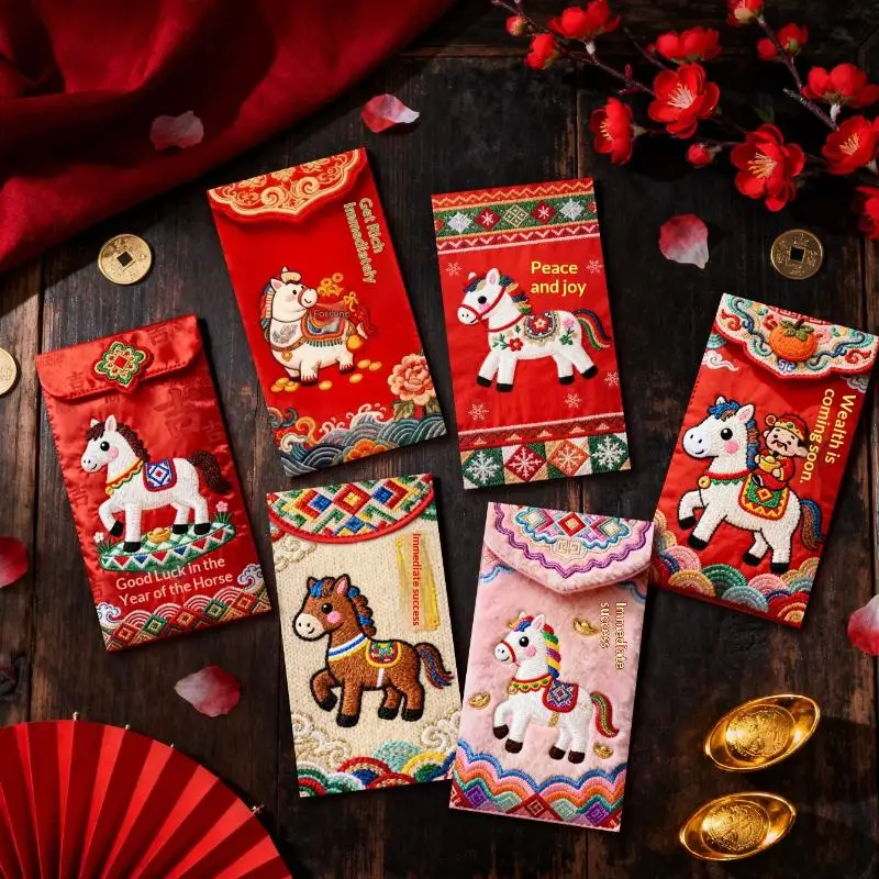 

Zodiac Horse Year Red Envelope Chinese New Year Red Envelope Cartoon Children New Year Money Bag Spring Festival Supplies