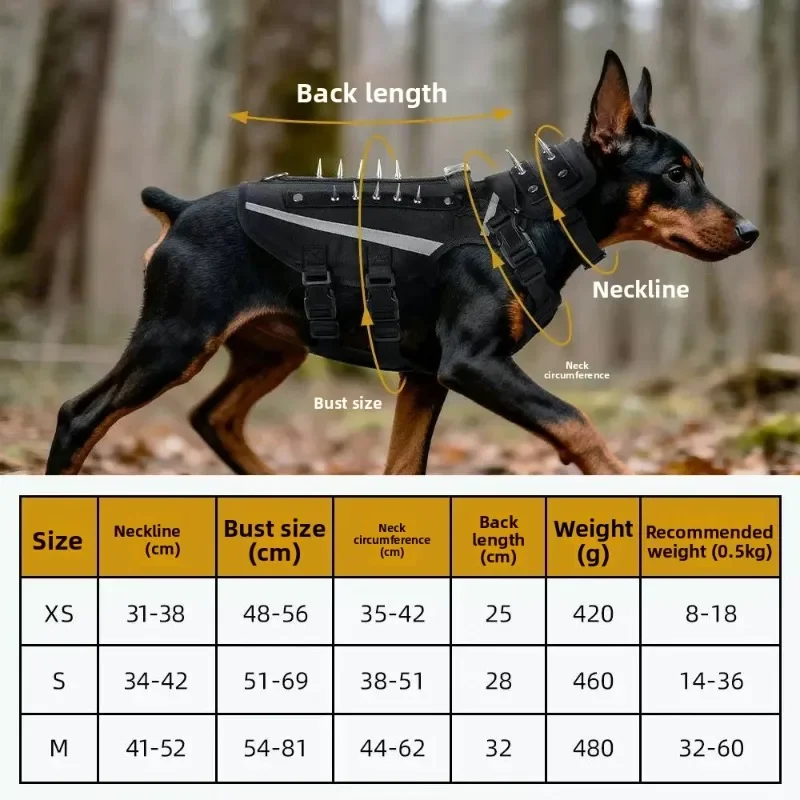 Dog Anti Bite Clothing Outdoor Anti Tear Armor Protective Gear Reflective Rivet Pet Clothes Adjustable Small Dogs Outdoor Outfit