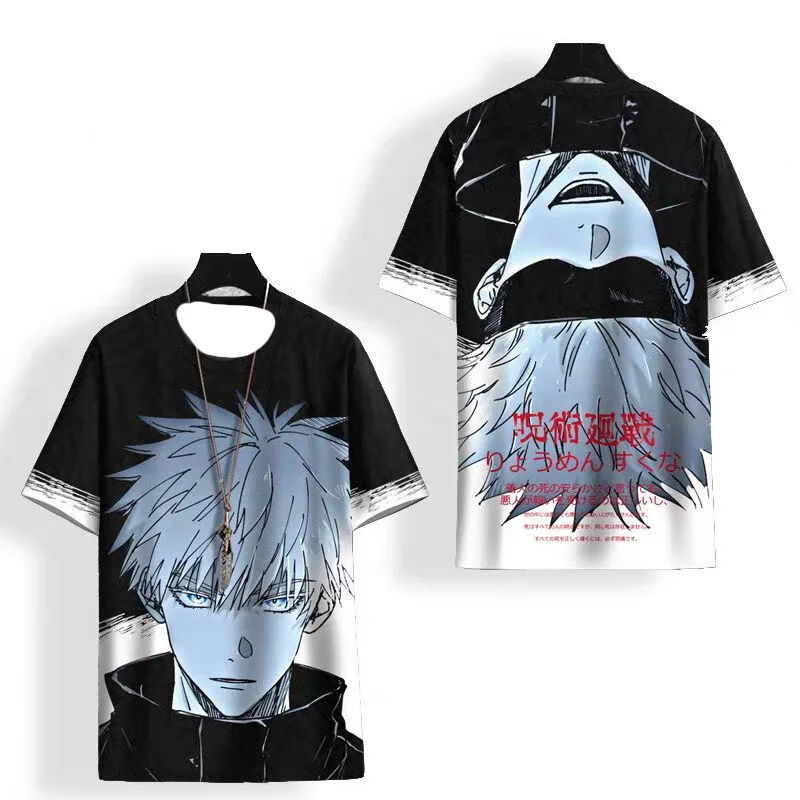 

Camiseta con estampado 3D de Gojo Satoru e Itadoru Yuji para hombre,ropa de moda con gráfico de Jujutsu Kaiju,