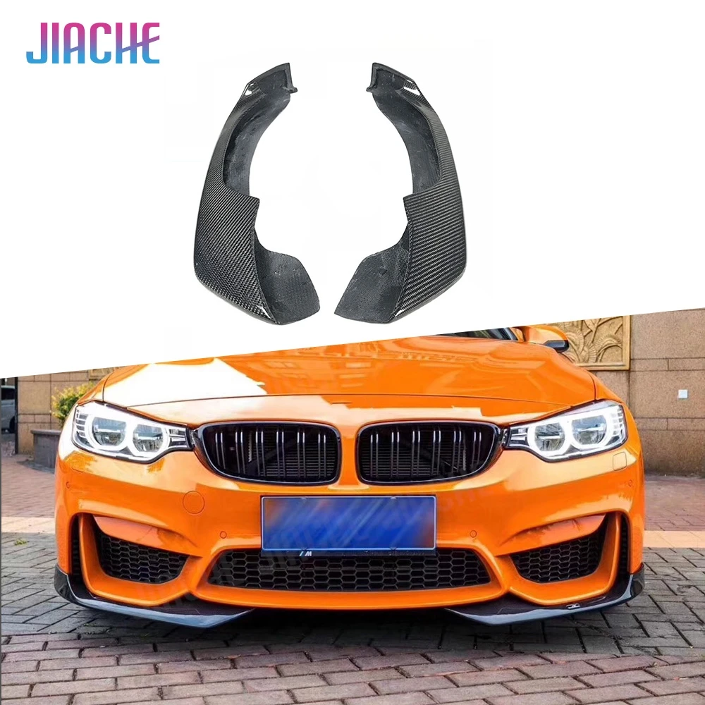 

Carbon Fiber Front Lip Splitters Canards Flaps Aprons for BMW 3 Series F80 M3 4 Series F82 F83 M4 Spoiler 2014-2017