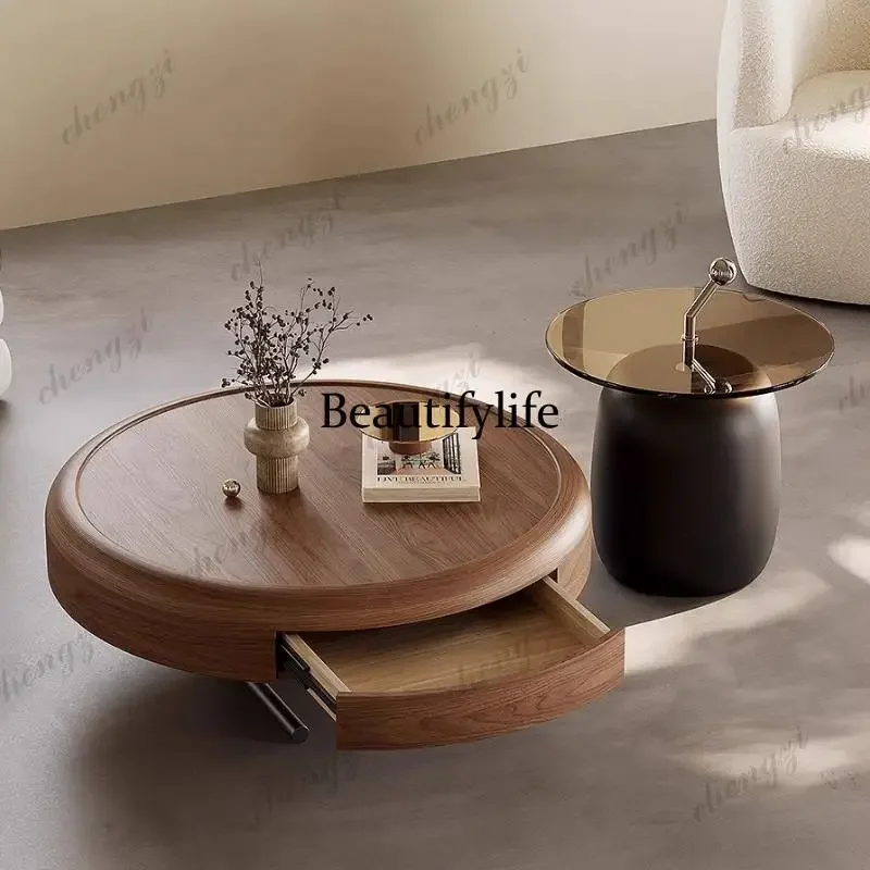 Multifunctional Coffee Table Living Room Luxury Side Home Coffee Table Center Round Storage Tavolino Da Salotto Furniture