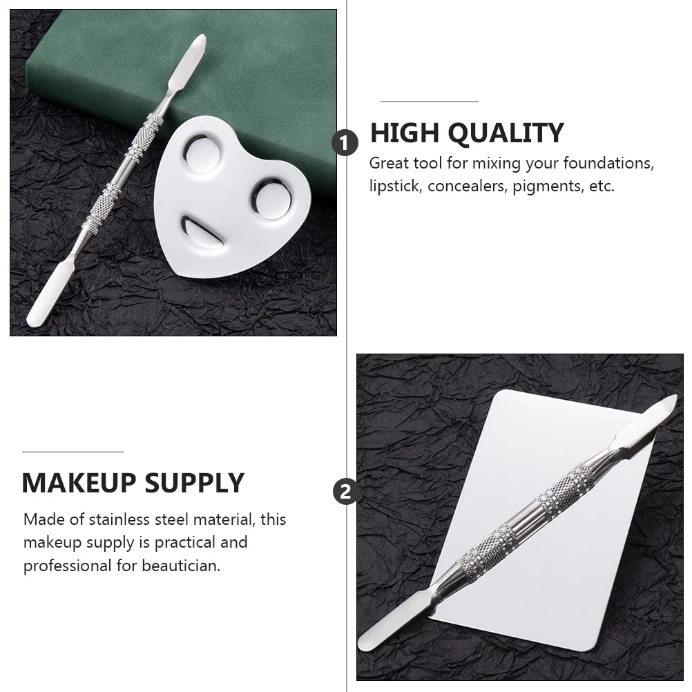 

2Sets Stainless Steel Nail Art Pallet Diy Color Mixing Tool Manicure Supplies Beauty Salon Set Color Blending Plate Nail Polish