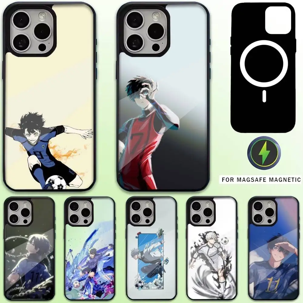 

Anime B-Blue L-Locks Phone Case For iPhone17,16,15,14,13,12,11 Plus,Pro Max Magnetic For Magsafe Wireless Charging