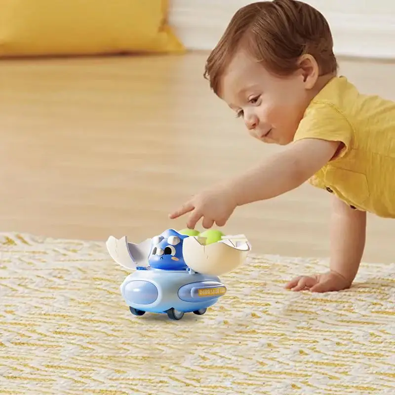 Pára-choques carro brinquedo bonito dos desenhos animados inércia pára-choques bebê dinossauro ovo deformação carro diversão educacional batalha veículo de corrida para meninos e