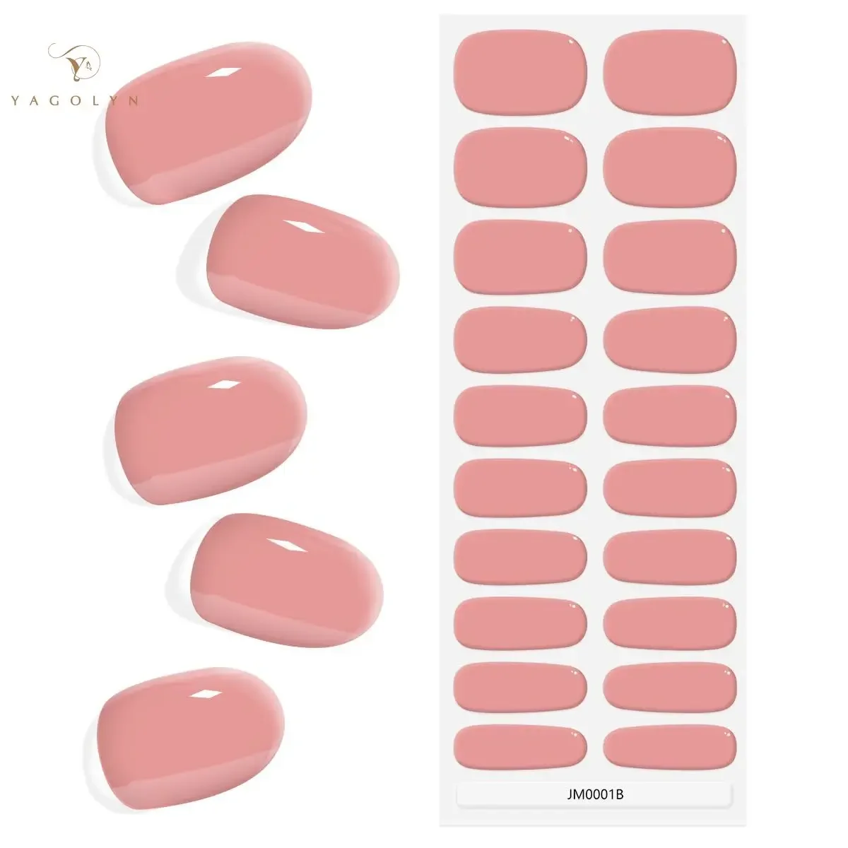 Gel Nail Strips 20 Stuks Nagelstickers Salon Kwaliteit Gel Nail Wraps Langdurige Semi-Cured Gel Strips Nagels Sticker Voor Vrouwen