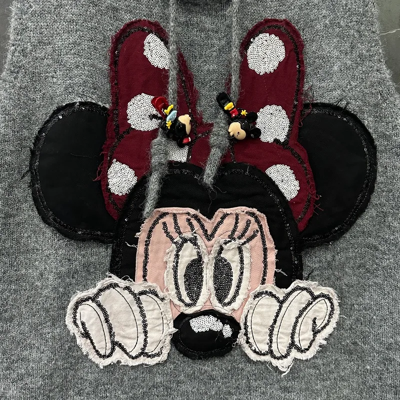 2025 Autumn New Cartoon Knitted Sweater Vest Coat Ladies Loose Casual Age-Reducing Sleeveless Top Round Neck Waistcoat Pullover