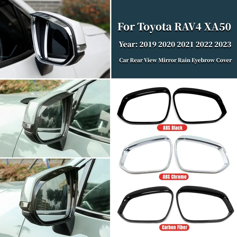 

Car Rear View Mirror Rain Eyebrow Board Sunshade Cover For Toyota RAV4 2019 2020 2021 2022 2023 RAV 4 XA50 Hybrid Accessories