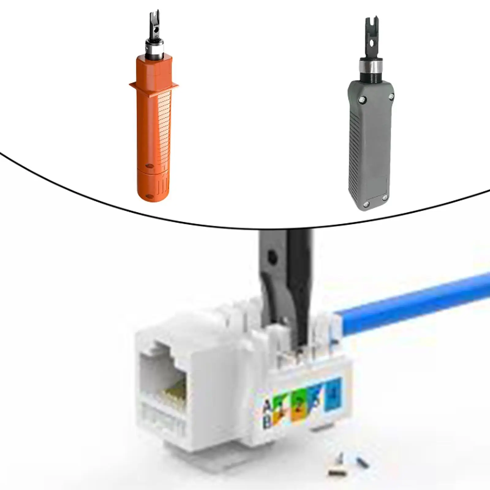 Ferramenta de perfuração antiderrapante cabo de rede punch down multifuncional para fio tangente rede ethernet quadro de distribuição