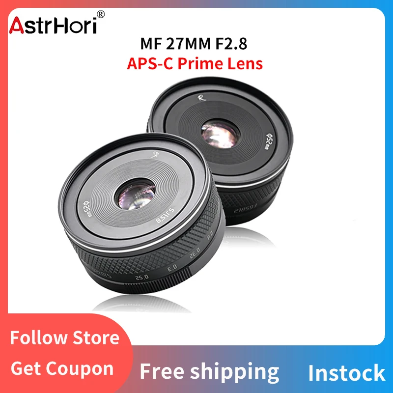 AstrHori 27mm F2.8 II Large Aperture APS-C Manual Lens Compatible with Fuji Fujifilm X-Mount Mirrorless Camera X-E2 X-E3 X-A1