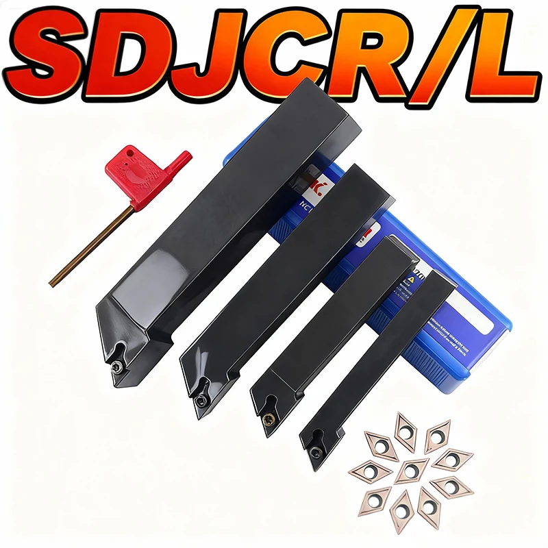 

1pc SDJCR1212H07 SDJCR1616H07 SDJCR2525M07 External Turning Tool Holder DCMT07 Carbide Inserts Lathe Bar Cutting Tools Set