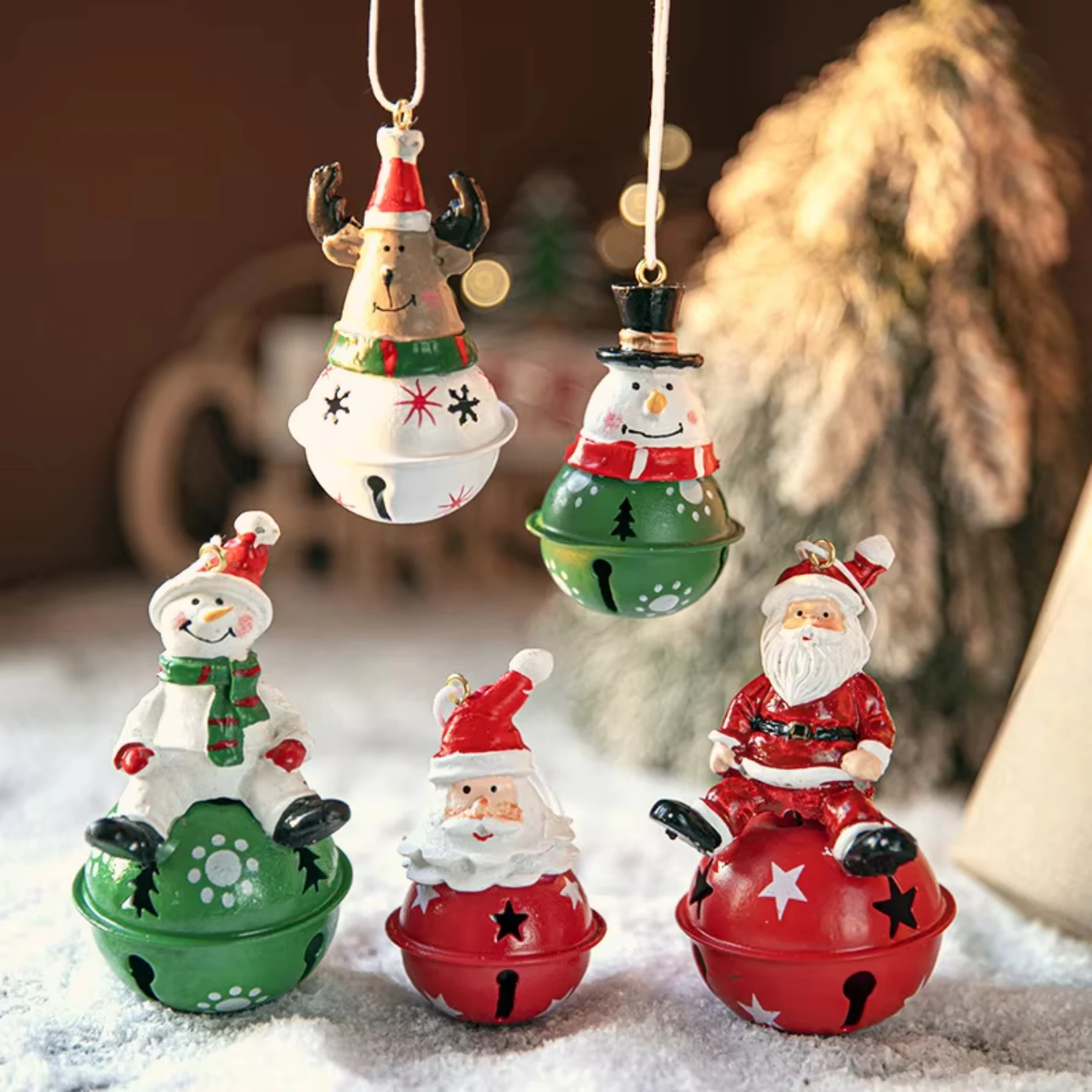 Hot Sale Christmas bell pendant Old Man snowman elk pendant Christmas tree decoration Christmas decorations