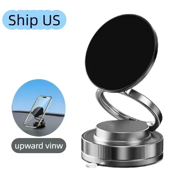 

2025 Alloy Vacuum Suction Cup Car Mount | Super Strong MagSafe Magnetic Holder | 360° Adjustable Portable Stand