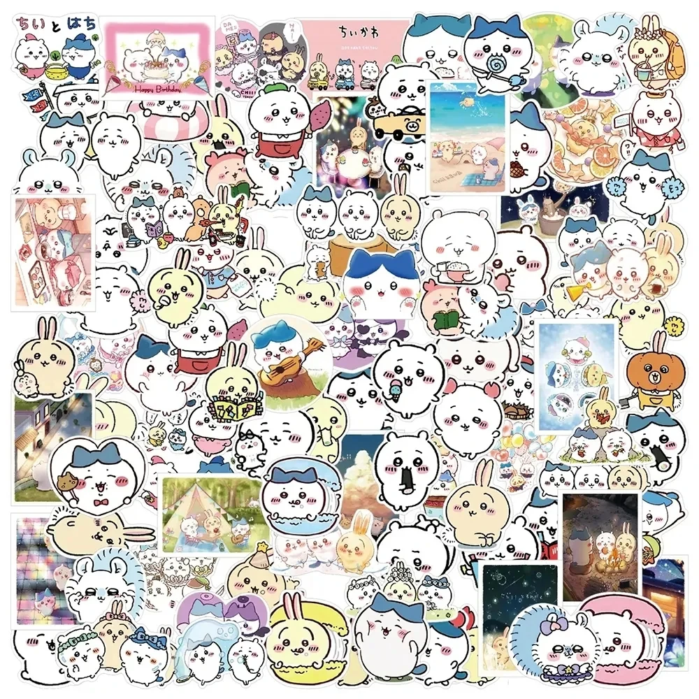 Japanese Anime Chikawas Stickers Kawaii Hachiware Usagi Chikawas Aesthetic Decals Decoration Laptop Phone Sticker Toy