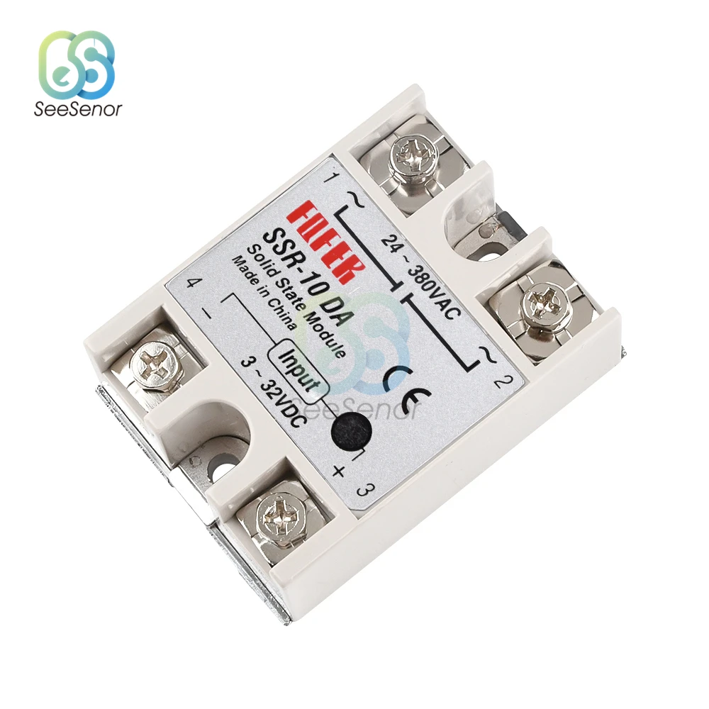 Solid State Relay SSR-10DA SSR-25DA SSR-40DA 10A 25A 40A 3-32V DC TO 24-380V AC SSR 10DA 25DA 40DA