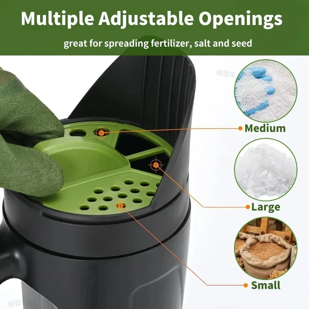 Special Hand-cranked Lawn Seed Planter for Gardening Adjustable Nozzle Opening Size Snow Melting Tool Handheld Bottle Dispenser