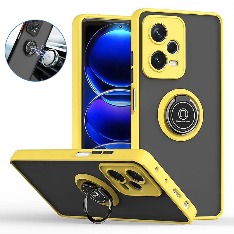 Coque blind�e mate antichoc pour Xiaomi Poco X5 Pro PocoX5 5G, housse de support avec anneau magn�tique pour voiture, pour Pocco Poko Little X5Pro X 5