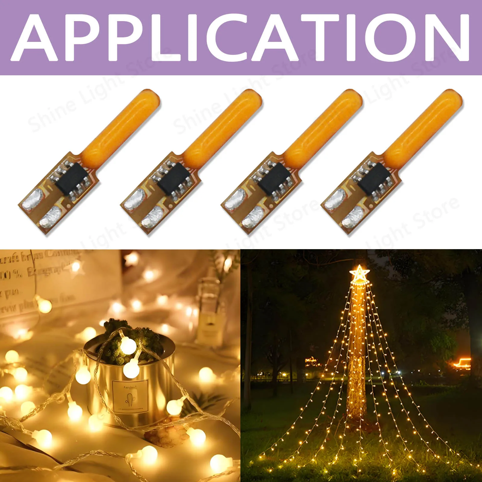 LED COB النيزك دش الضوء المتدفق 3 فولت 15 مللي متر LED خيوط فلاش التدفق 1800 كيلو الدافئة الأبيض ملحقات المصابيح ديود الديكور DIY بها بنفسك