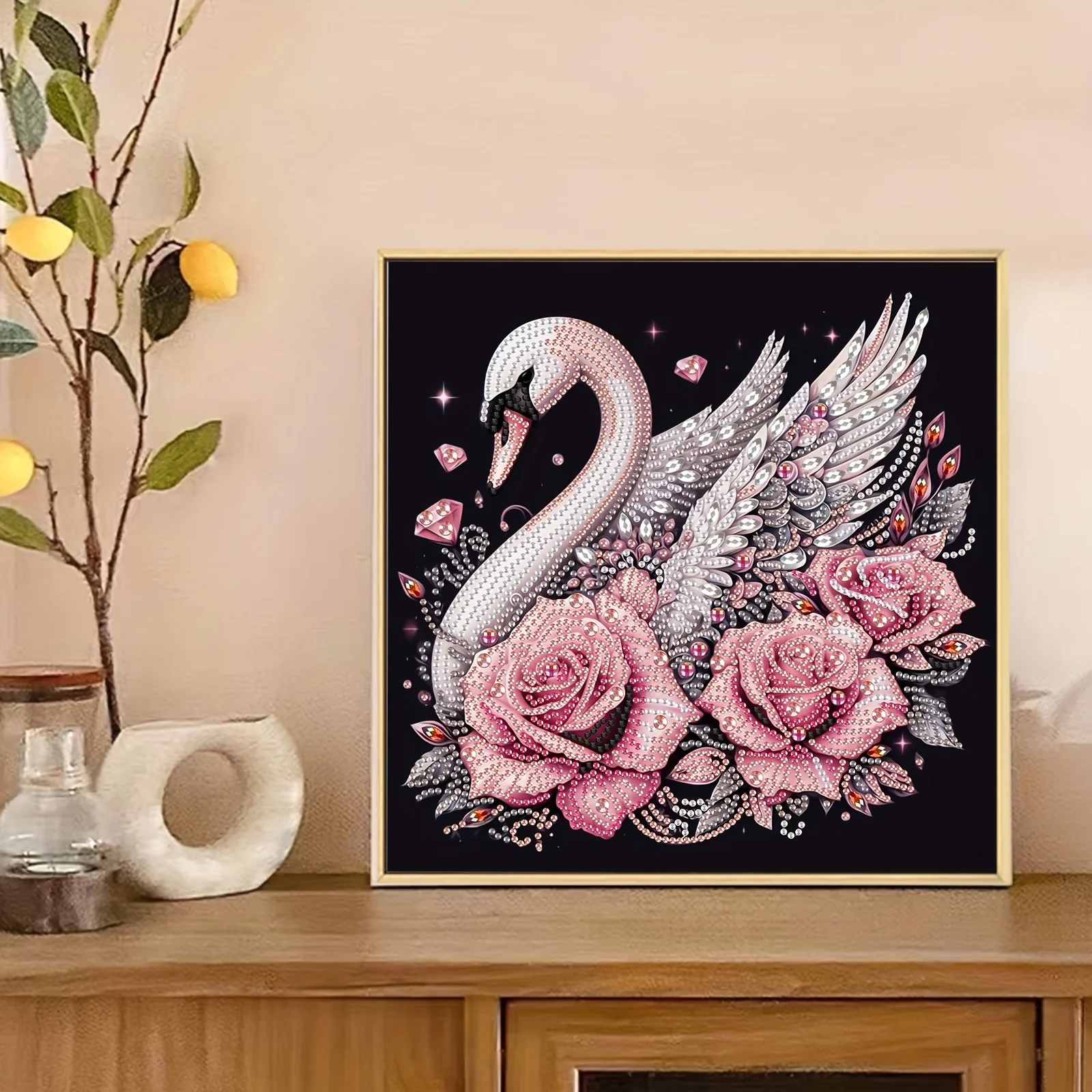 مجموعة Swan 5D DIY Diamond Art Kit - مثقاب جزئي، أشكال فريدة من نوعها، حرفة فسيفساء أكريليك للمبتدئين والكبار - هدية مثالية و Ho