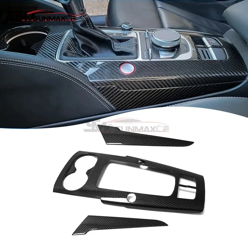 

Настоящее углеродное волокно LHD салон автомобиля, центральная консоль, панель переключения передач, накладка, автомобильные аксессуары для Audi A3 8V S3 RS3 2012-2020 гг.