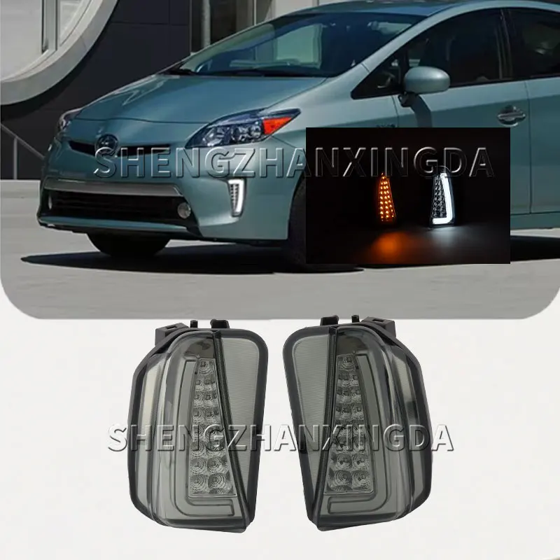 

1 Set Led Front Bumper Smoke Fog Light Drl Daytime Running Light Yellow Turn Signal Light Suitable for Toyota Prius Zvw30 2012 2013 2014 2015