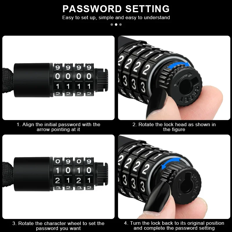 Lucchetto per catena per bicicletta Antifurto Lucchetto per bici rinforzato ad alta sicurezza per scooter elettrico E-Bike Accessori per ciclismo moto