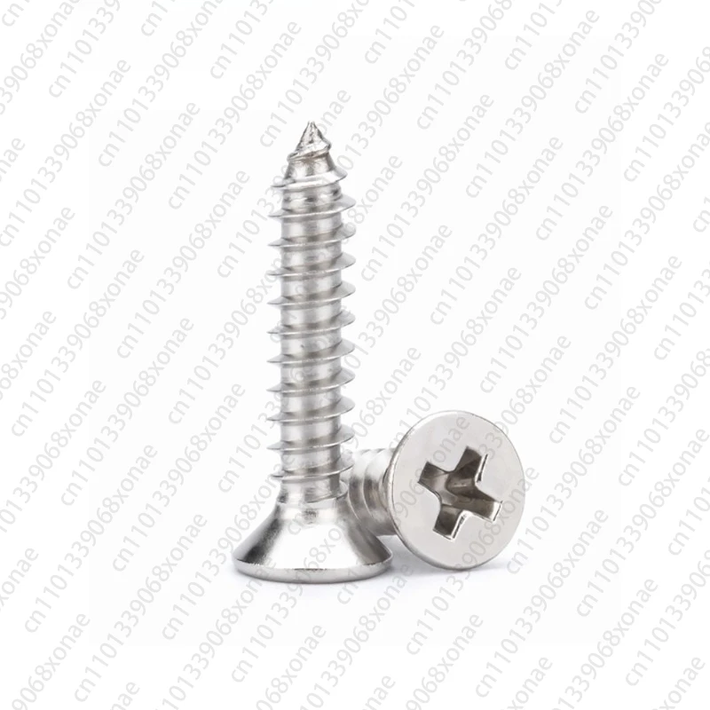 304 Stainless Steel Flat Head Tapping Screw Wood Screw Extended Cross Countersunk Head Tapping Screw