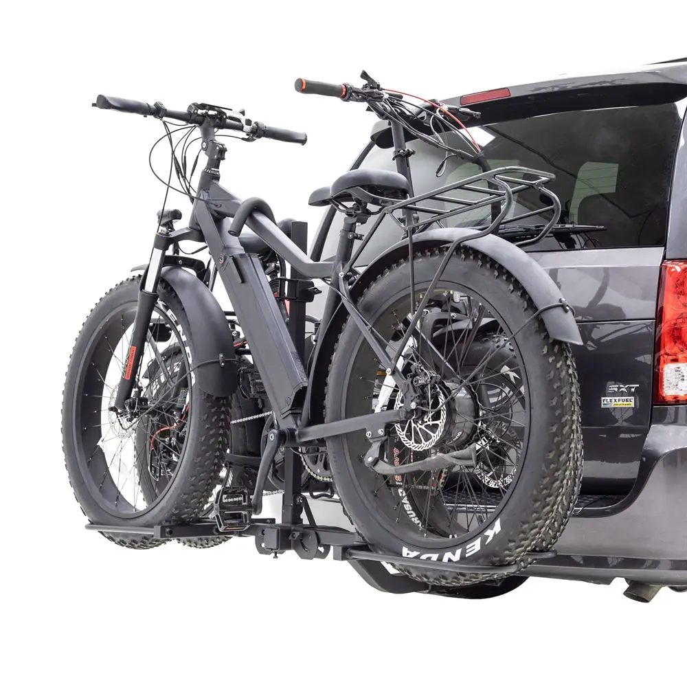 

Tiltable 2 E-bikes Fit 17-29 Inch Wheel Hitch Mount Standard And Fat Tire Electric Bike Rack For RV SUV Car Vehicle