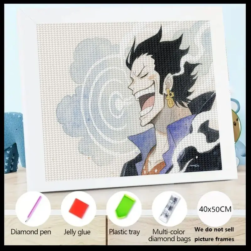 

1 шт. 5D DIY комплект алмазной живописи, полная дрель аниме манга мультфильм персонаж искусство, энергичный смеющийся портрет вышивка стразами