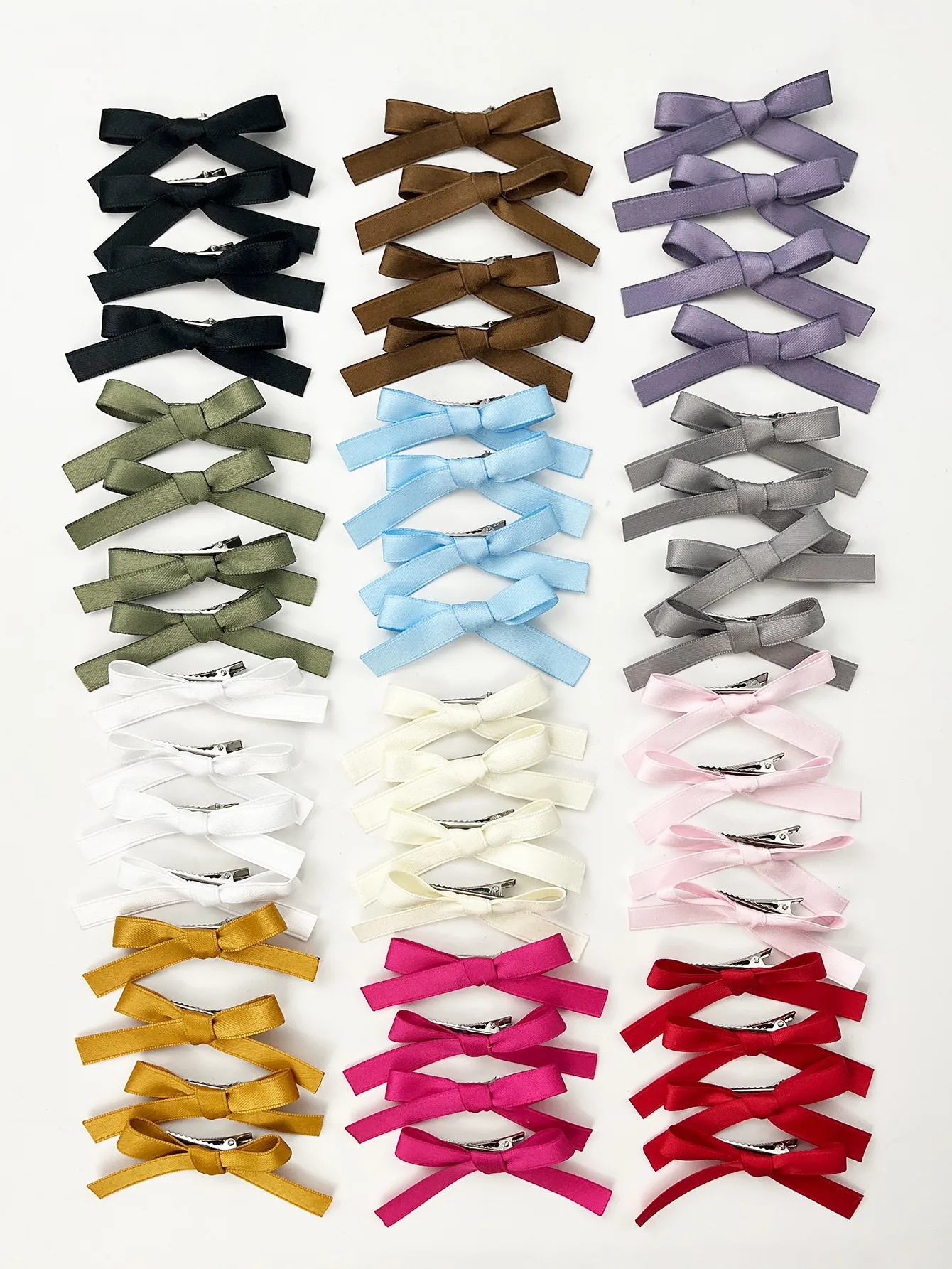 

48-piece set of women's multi-color fabric simple stylish sweet bow hair clips suitable for daily wear