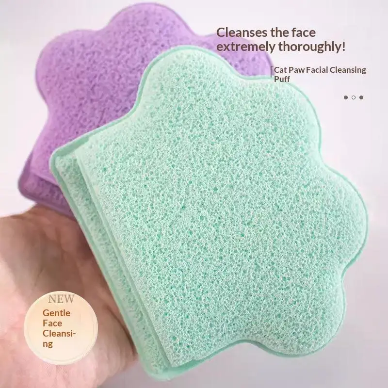 Face Wash Puff Glove Shape Soft Deep Cleansing Sponge Pad for Mud Mask Removal Pore Exfoliating Sensitive Skin Care