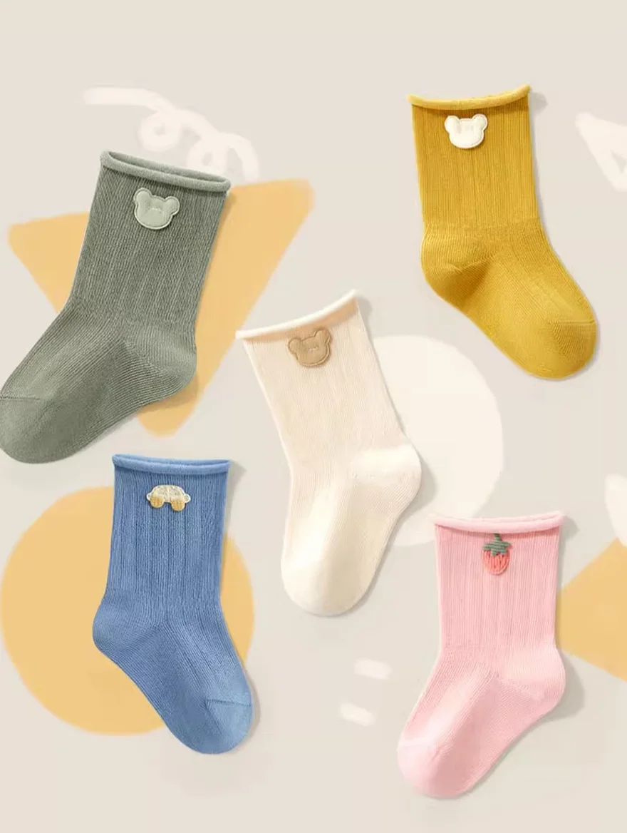 

Носки для малышей, мягкие, приятные для кожи, милые носки с рисунком автомобилей, носки для мальчиков, дышащие хлопковые чулки для девочек, 0-12 месяцев, 3 пары ﻿