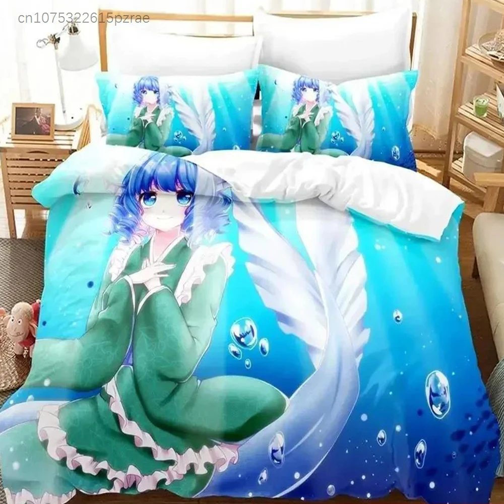 Wakasagihime (Touhou) Bedding Set Single Twin Full Queen King Size Bed Set Aldult Kid Bedroom Duvetcover Sets Bed Sheet Set 01