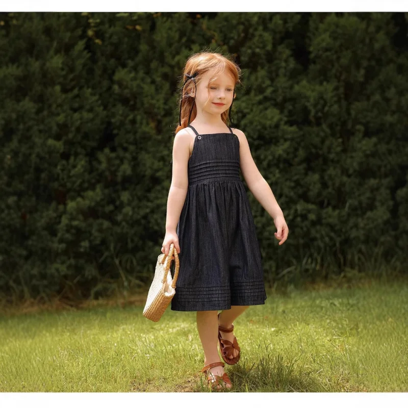 

Girls' Dress2026New Summer Pleated Sundress for Little Girls on Vacation
