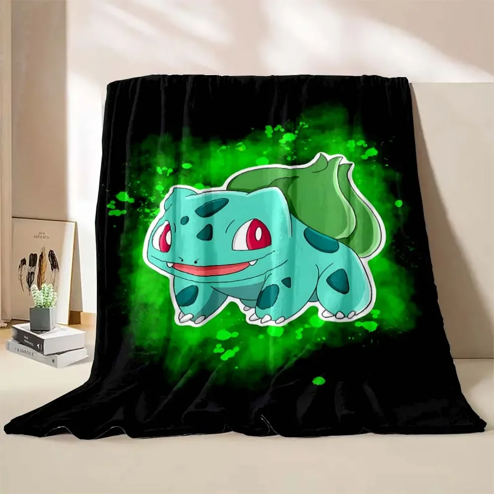 Cute Pokémon Bulbasaur Print Blanket Children Adult Blanket Soft Warm Bedding for Bed Sofa Travel Cover Blanket Children's Gifts