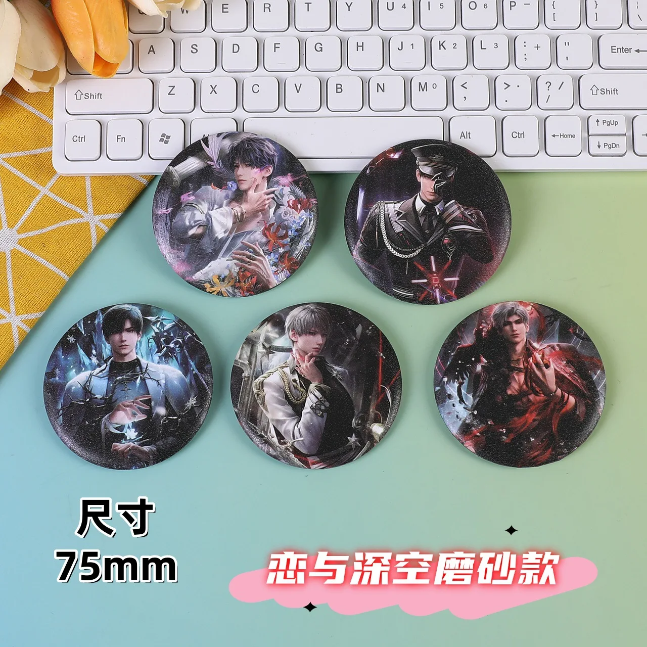 

58MM Game Anime Love and Deepspace Caleb Tinplate Brooch Cosplay Figure Badge Accessories Backpack Bag Halloween Christmas Gifts